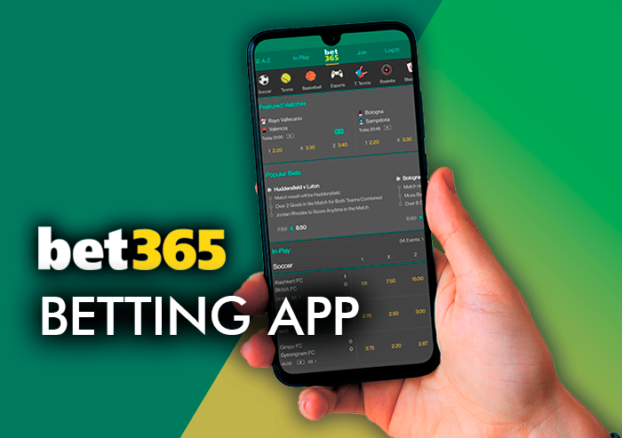Hand holding smartphone with an opened Bet365 App
