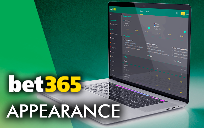 Bet 365 opened on a laptop and Bet365 logo