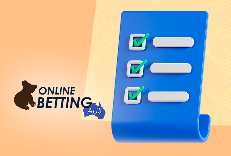 Blue Checklist with ticks onlinebettingaus logo