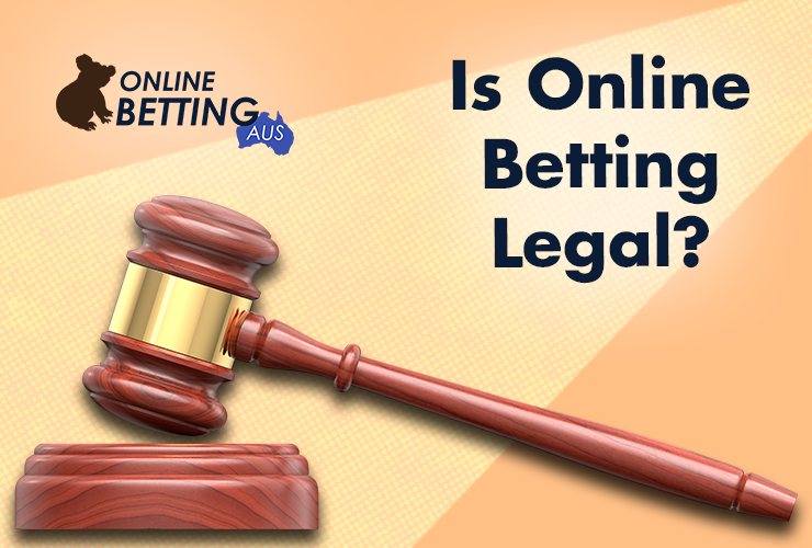 Judge's gavel and onlinebettingaus logo