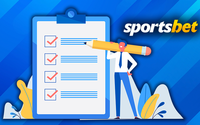 Happy person with pen and checklist and sportspet logo