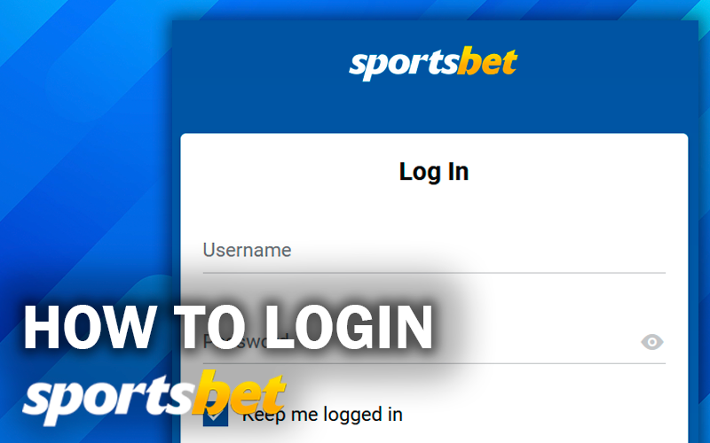 Login form on Sportsbet site