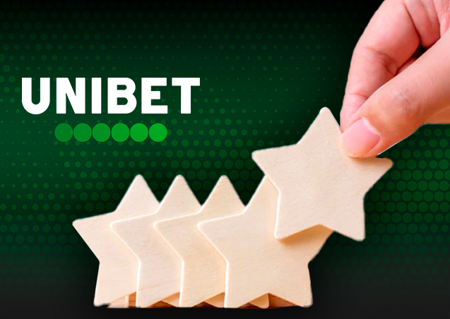 The hand puts the stars in a row and Unibet logo