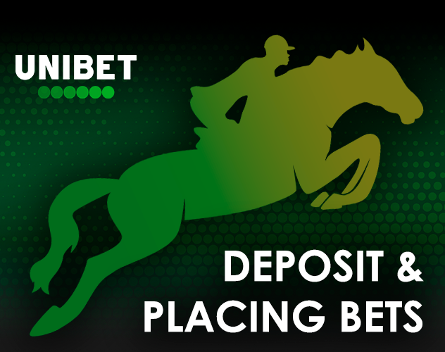 Silhouette of a rider with a horse and Unibet logo