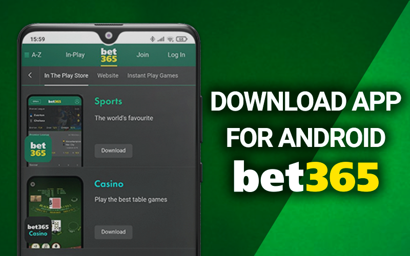 Client download page on mobile and bet365 logo