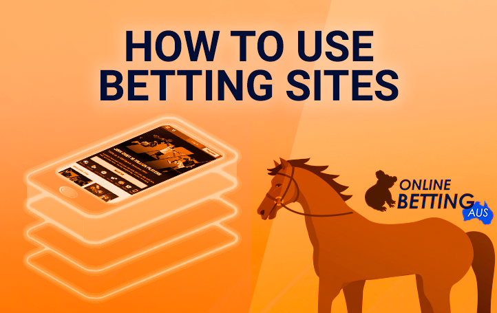 Cell phone with an open bet365 website and a horse with the onlinebettingaus logo