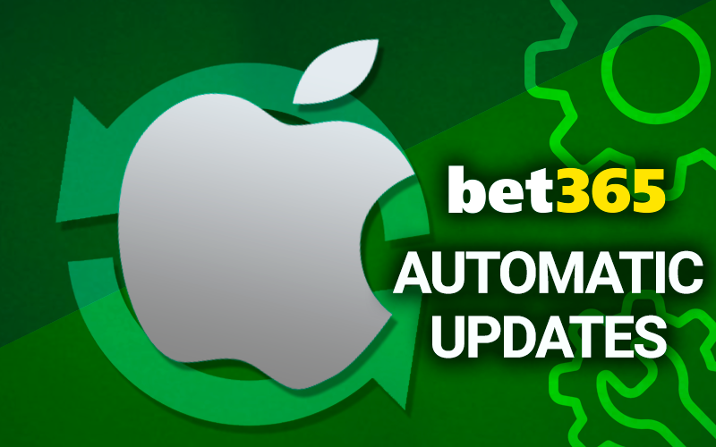 Apple ios icon with circular arrows in the background and bet365 logo