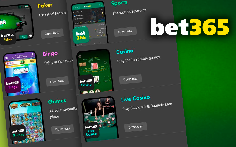 Screenshots of the bet365 client download page