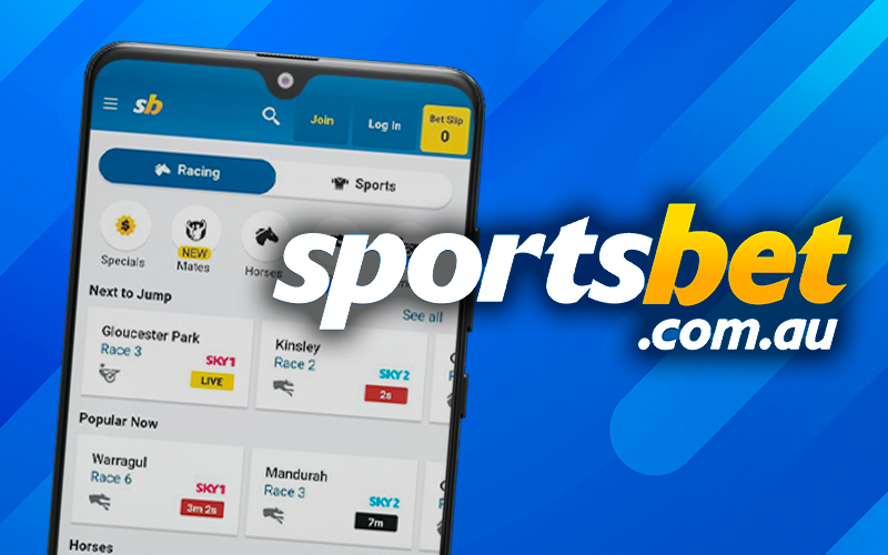 Android phone with Sportsbet app and logo