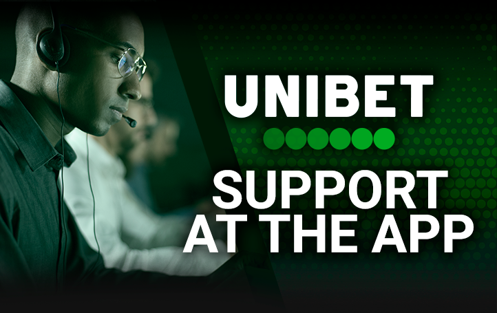 Man with glasses and headphones in front of his computer and the unibet logo