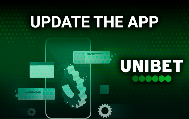 Unibet logo and visualization of the upgrade process