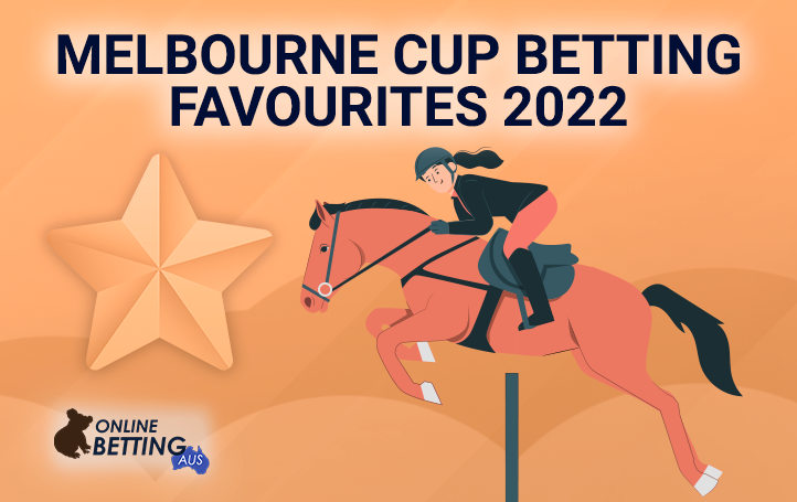 A girl jockey on a horse and a star icon next to the OnlineBetting Aus logo