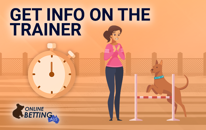 A girl trainer of a racing hound dog at OnlineBettingAus