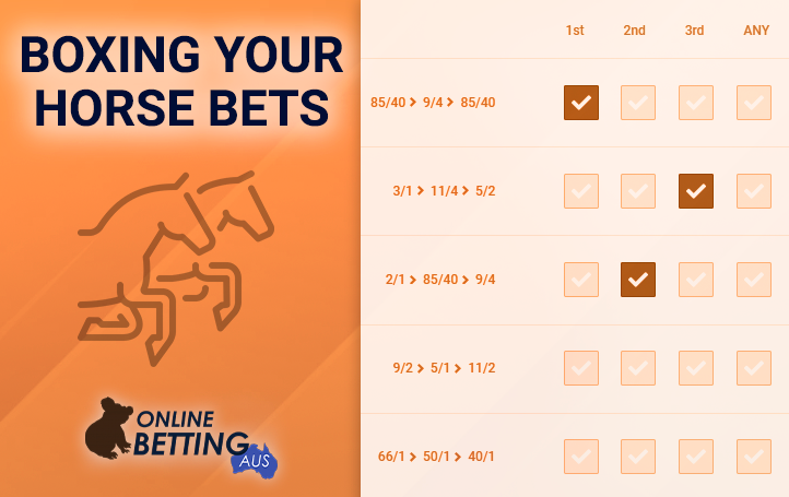 Betting on horse races on three finalists at once and OnlineBettingAus logo