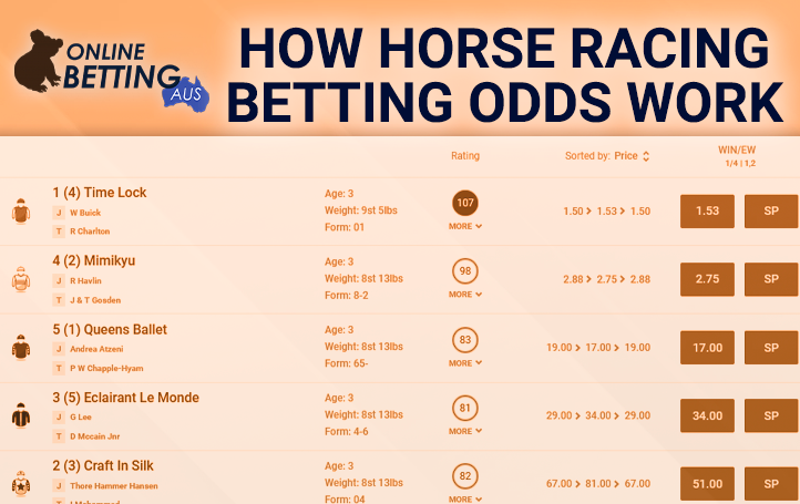 Horse racing betting page at OnlineBettingAus