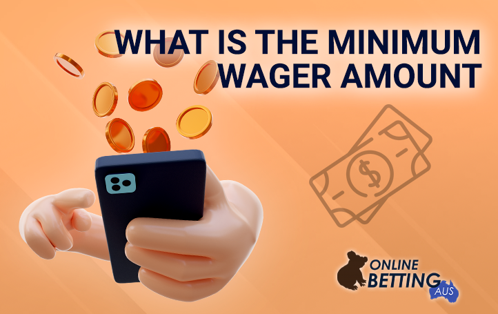 Phone in hand surrounded by coins and Online Betting logo