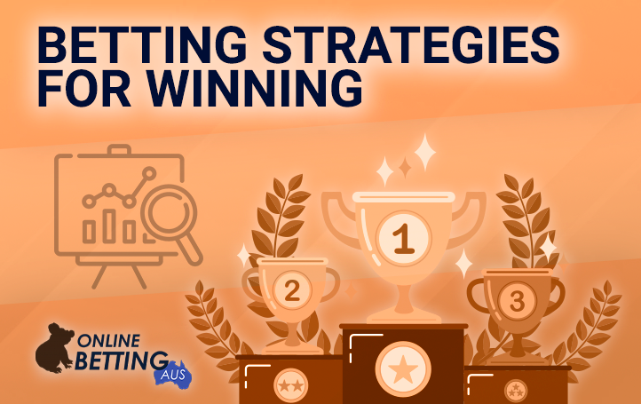 Finalist trophies and a strategy icon at OnlineBettingAus